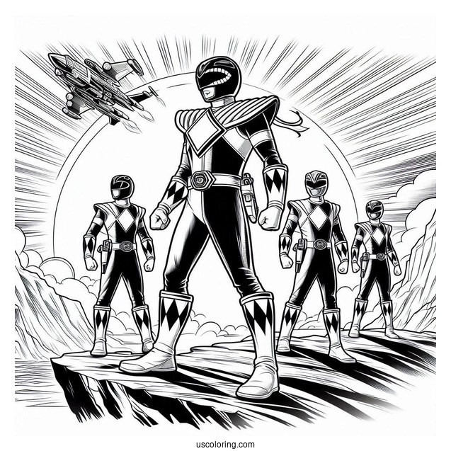 Power Rangers Super Megaforce Standing On Cliff