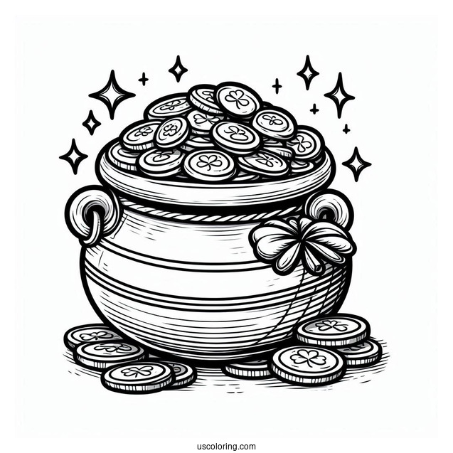 Large Pot Of Gold To Color