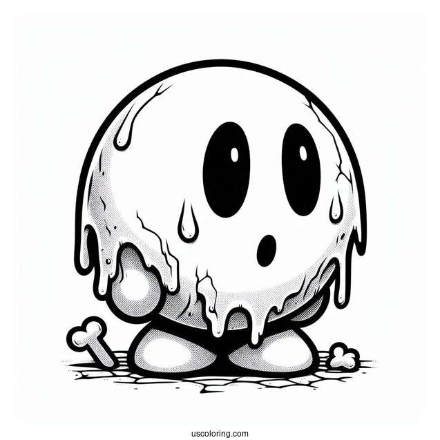 Dry Bones, Boo, And Shy Guy Coloring Page