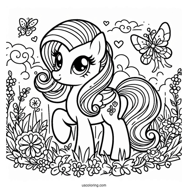 Retro My Little Pony Coloring In For Young Kids