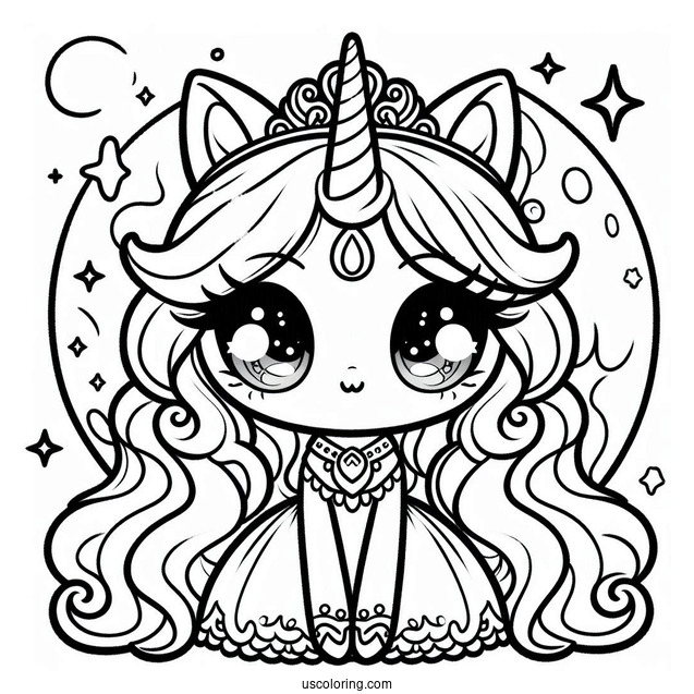 Kawaii Chibi Princess Luna Coloring Page For Preschoolers