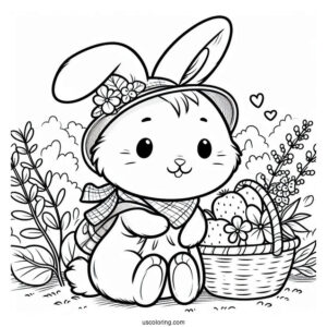 Kawaii Peter Rabbit Coloring Page For Preschoolers