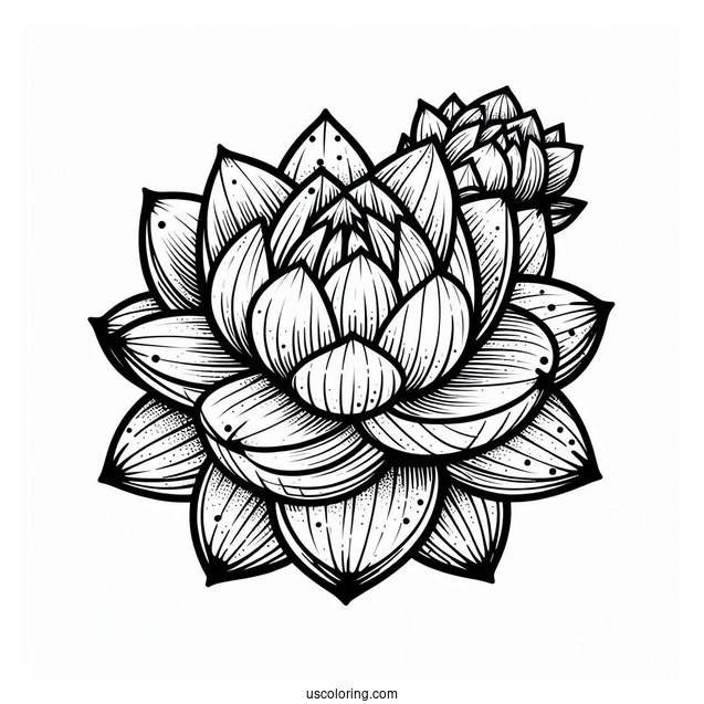 Modern Succulent Plant Coloring Sheet
