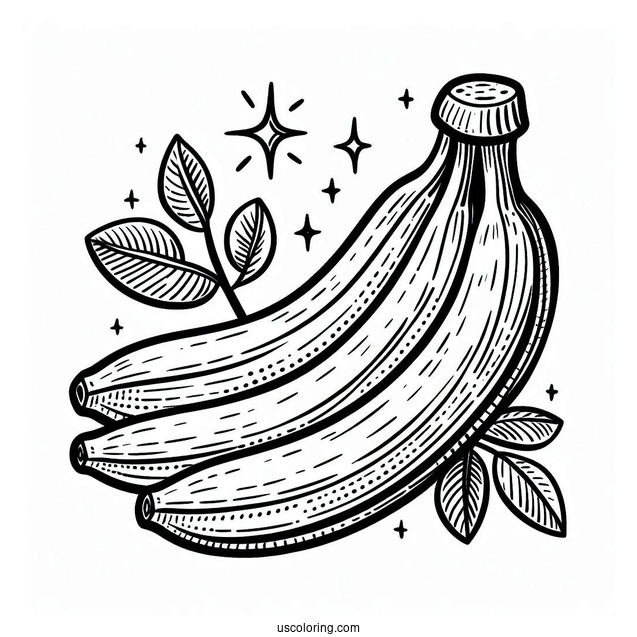Easy Banana Coloring Page For Kids