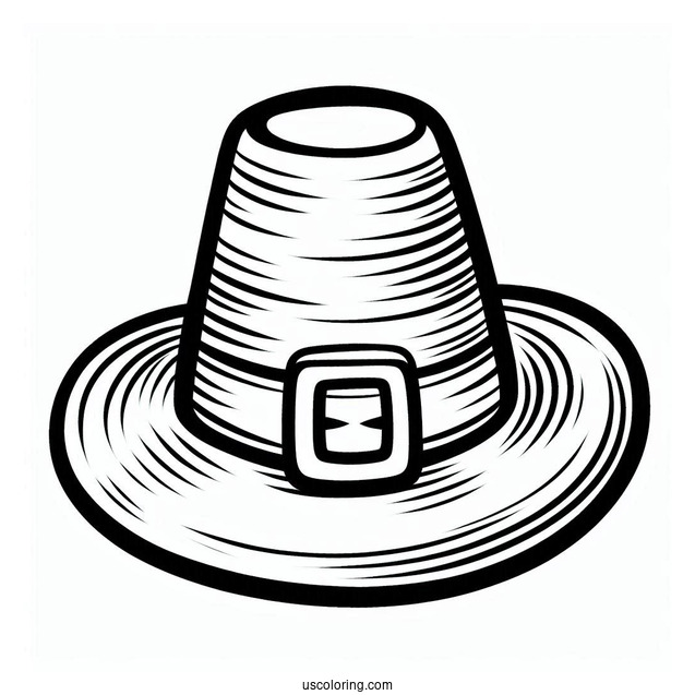 Pilgrim Coloring Page Hat Outline For Preschoolers