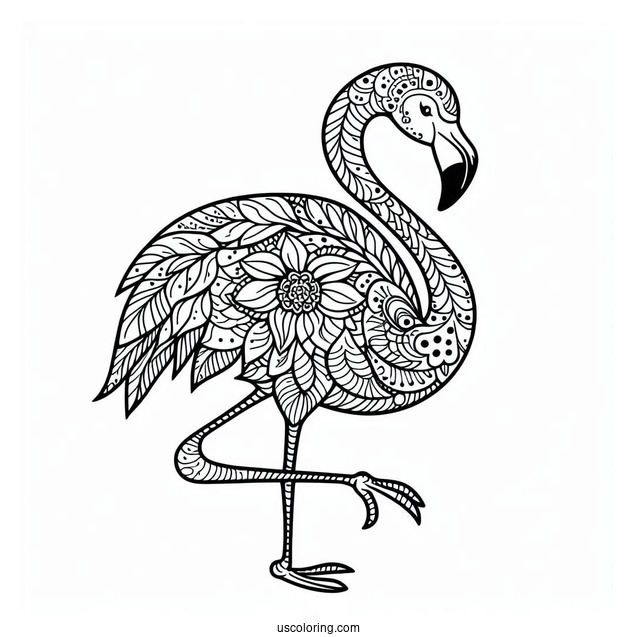 Easy Flamingo Mandala