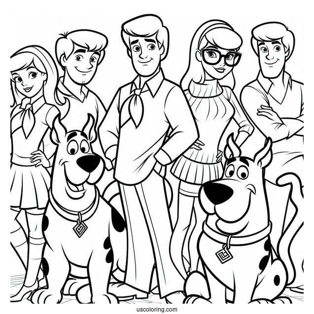 Coloring Page Of Mystery Inc Characters