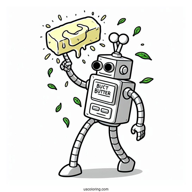 Butter Passing Robot from Rick and Morty Coloring Page