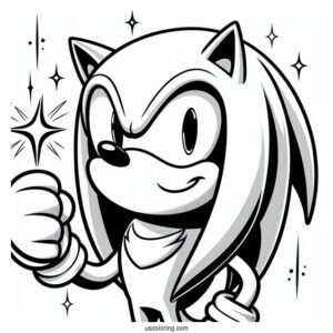 Knuckles From Sonic Coloring Sheet(1)