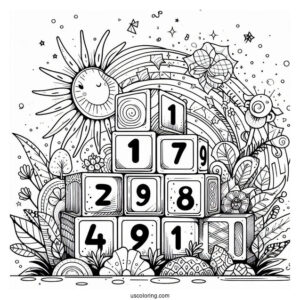 Numberblocks Coloring Page12 Under The Sun