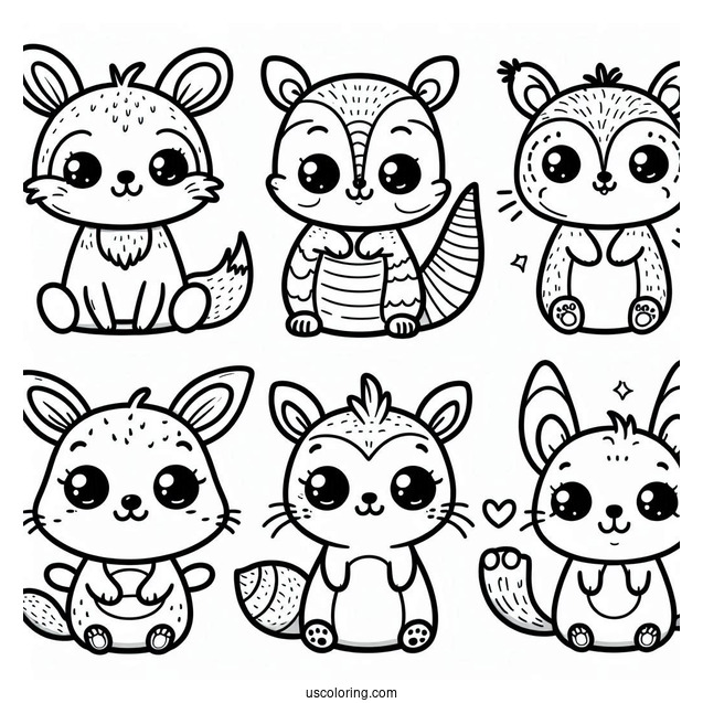 All Smiling Critters Coloring Page For Kids