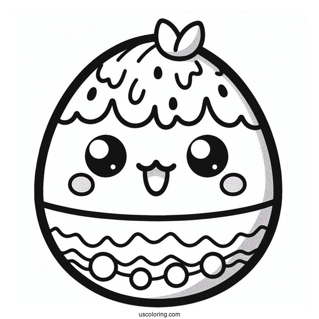 Tamagotchi Coloring Page Of Easy Kuchipatchi For Kids