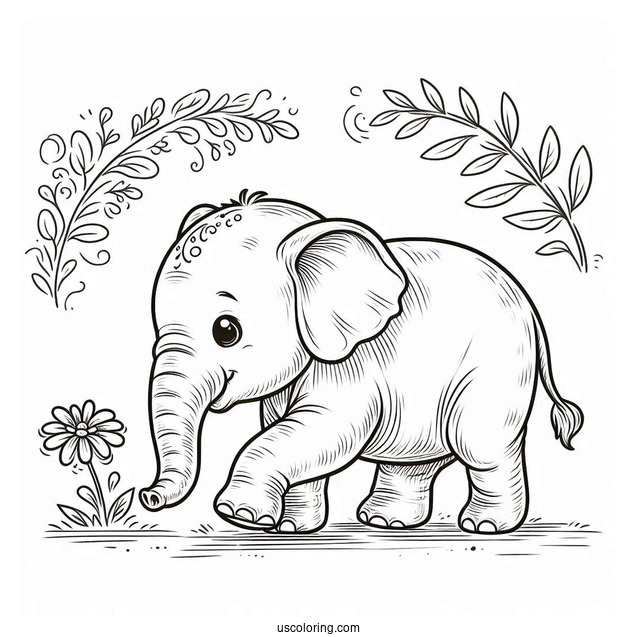 Baby Elephant Learning To Walk