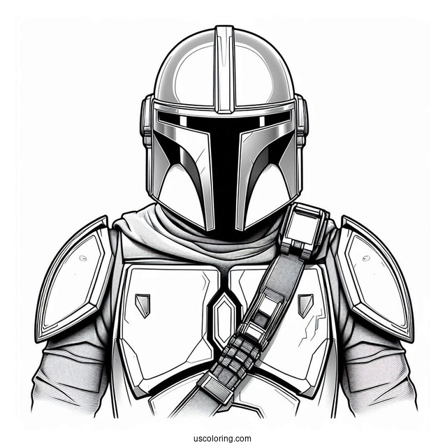 Realistic The Mandalorian Armor Coloring Sheet
