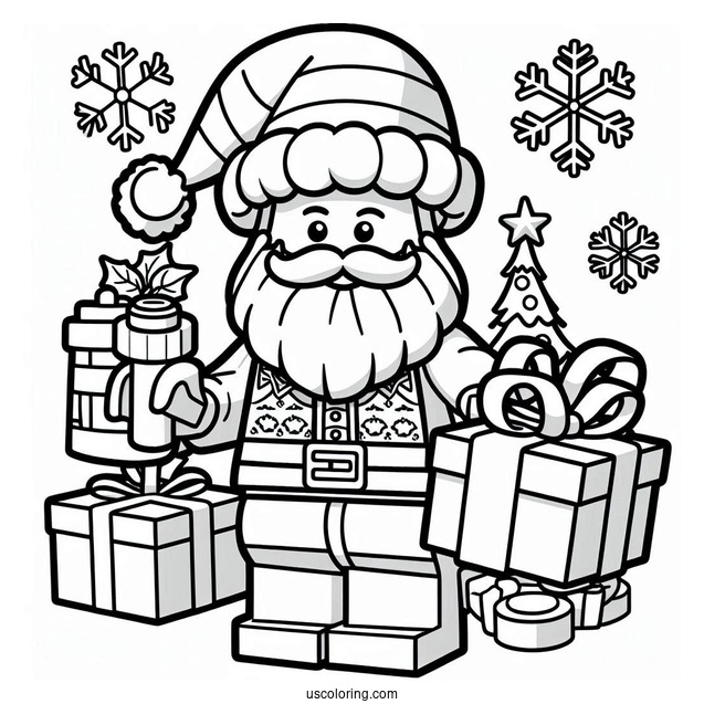 Lego Santa Claus Coloring Page
