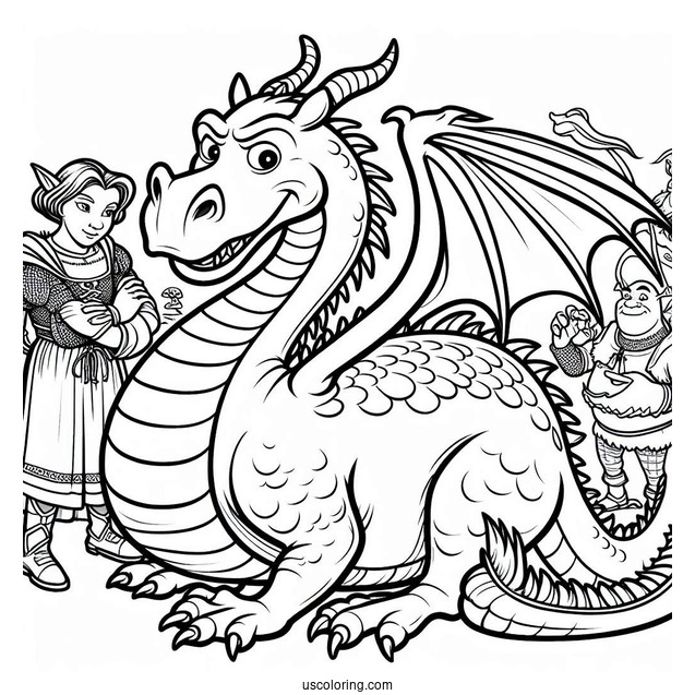 Dragon From Shrek Coloring Page