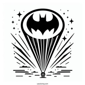 Bat Signal Beam Coloring Sheet For Kids