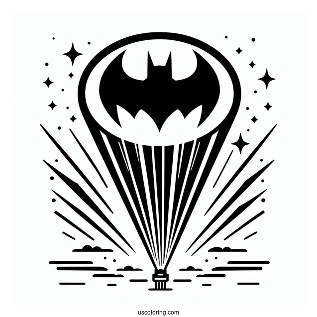 Bat Signal Beam Coloring Sheet For Kids