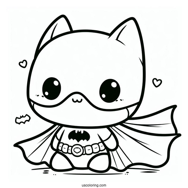 Cute Baby Batman With Cape Coloring For Kids
