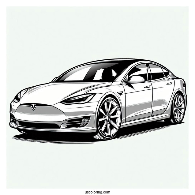 Tesla Model S Coloring Page