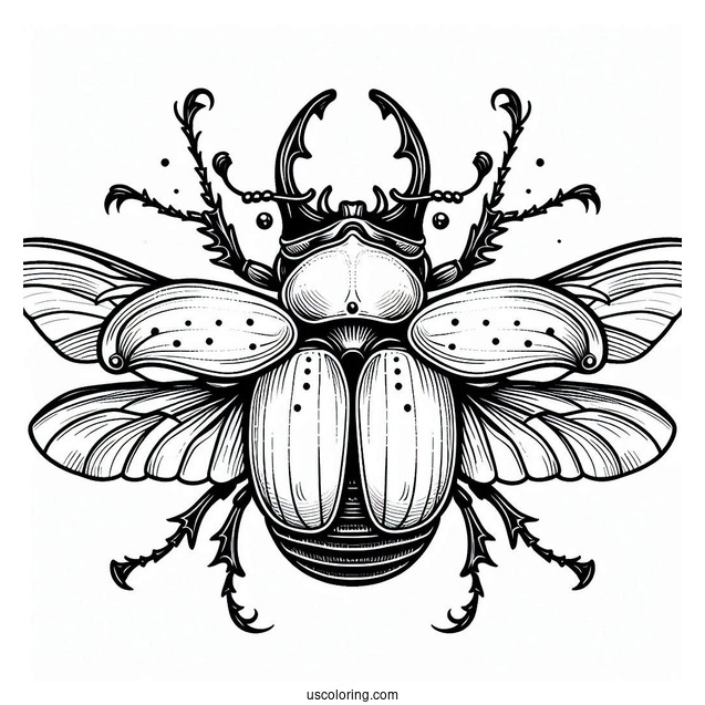 Atlas Beetle Coloring Page Outline For Kids