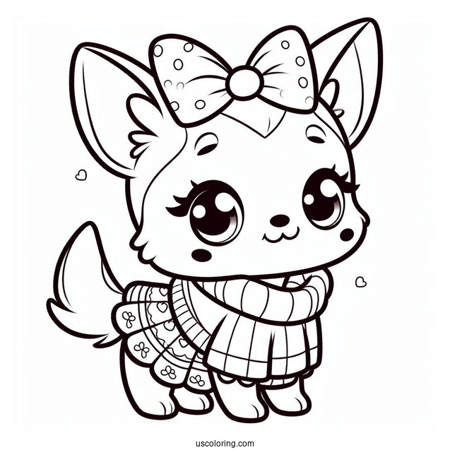 Kawaii Cartoon Chihuahua Coloring Page For Kids