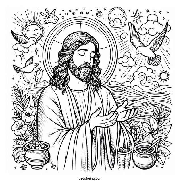 Miracles Of Jesus Coloring Sheet