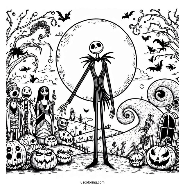 The Nightmare Before Christmas Poster Coloring Sheet