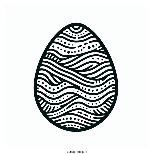 Stripes And Wavy Lines Easter Egg Design