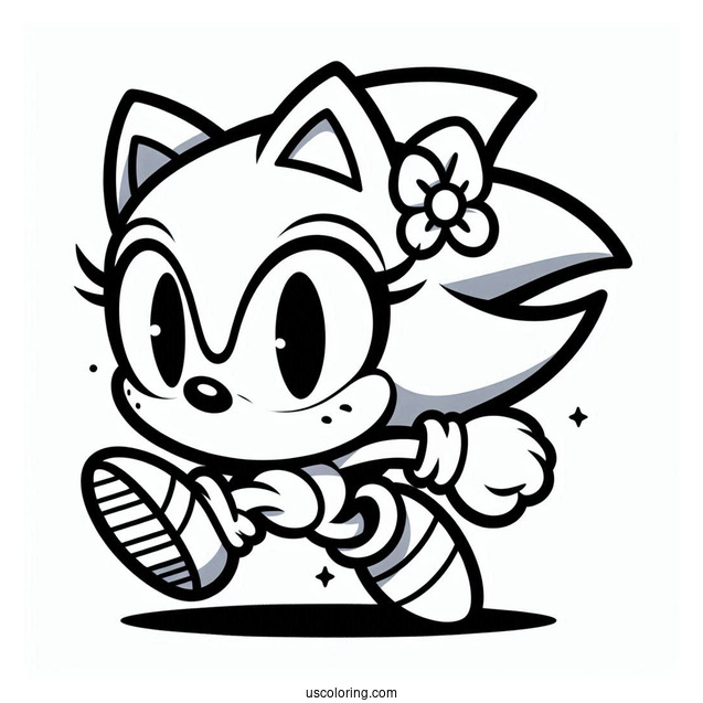 Cute Baby Sonic Cartoon To Color