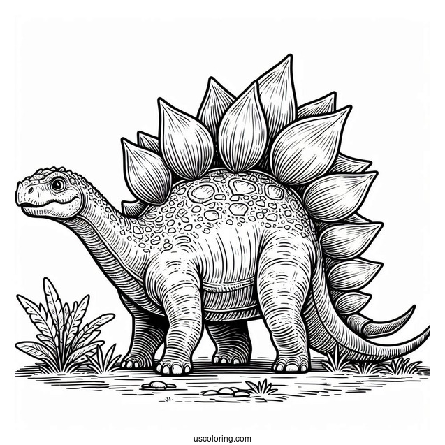 Realistic Stegosaurus Coloring Page
