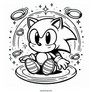 Baby Sonic With Rings To Color