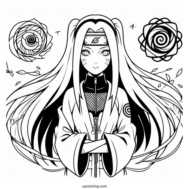Naruto Coloring Page Of Kaguya Ōtsutsuki Outline