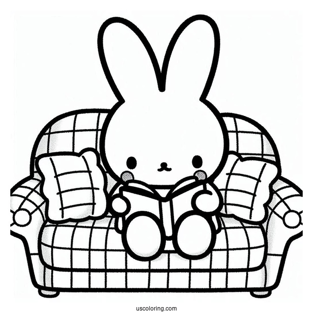 Miffy Coloring Page Of Melanie Sitting On A Couch