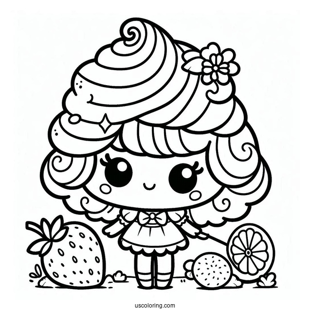 Strawberry Shortcake Coloring Page of Lemon Meringue