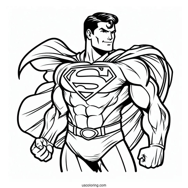 Easy Outline Of Superman Coloring Sheet