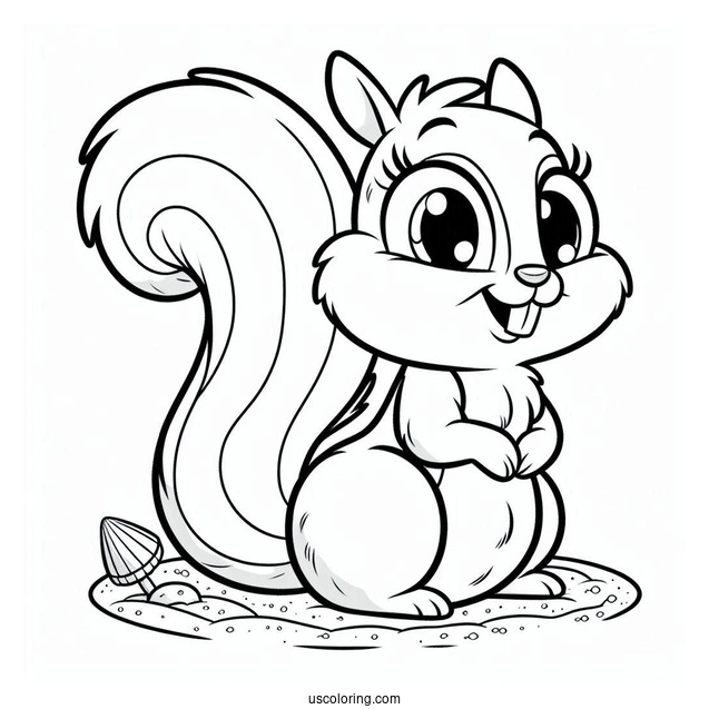 Coloring Page Of Sandy The Squirrel