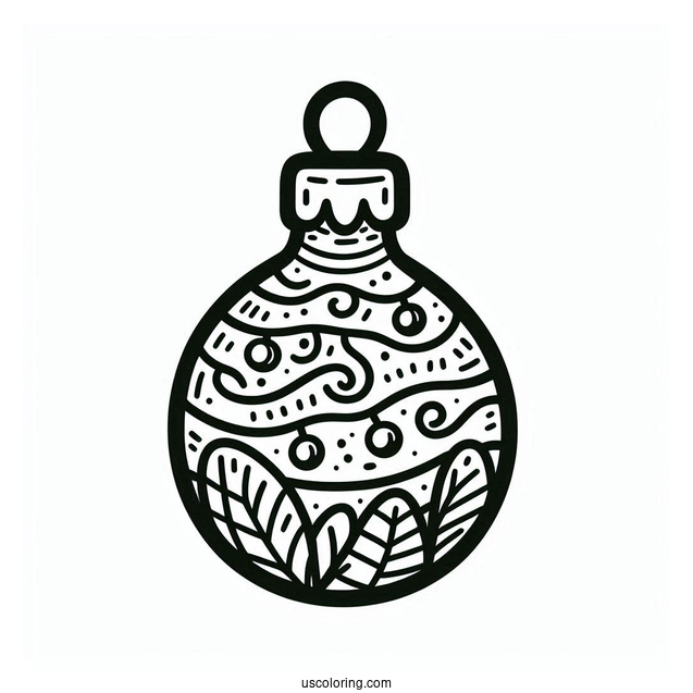 Cartoon Tree Ornament Christmas Ornaments Coloring Page