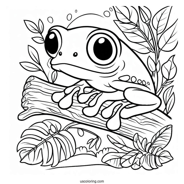Gabi The Tree Frog Coloring Sheet For Preschoolers