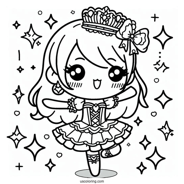 Kawaii Girl Dancing In A Fancy Costume