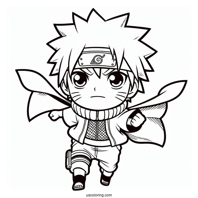 Naruto Coloring Page Of Chibi Sasuke For Preschoolers