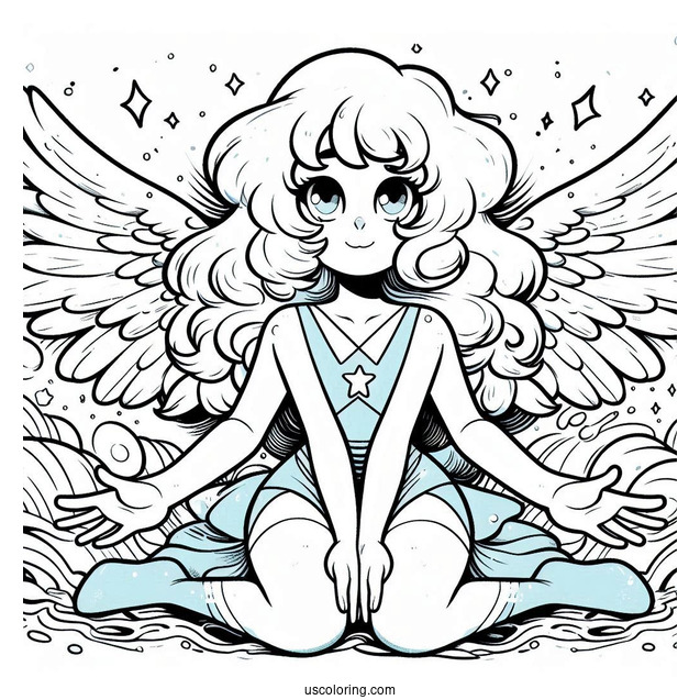 Steven Universe Coloring Page Of Lapis Lazuli With Water Wings