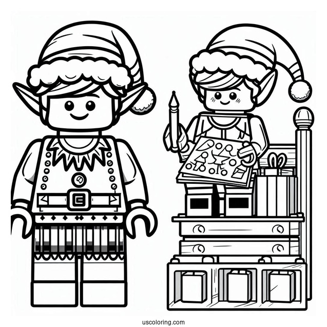 Lego Elf Coloring Picture For Kids