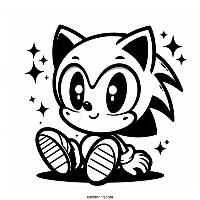 Cute Baby Sonic Cartoon To Color