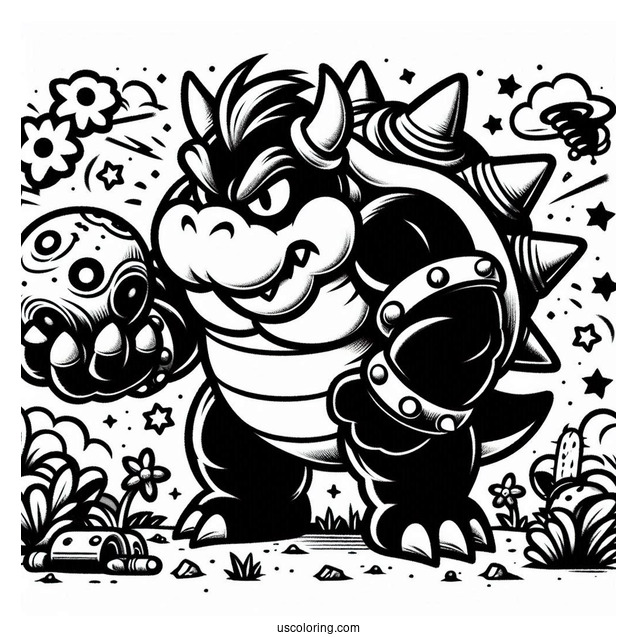 Dark Bowser Coloring Page