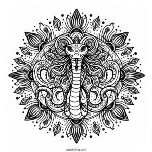 Medusa Coloring Page Snake Mandala
