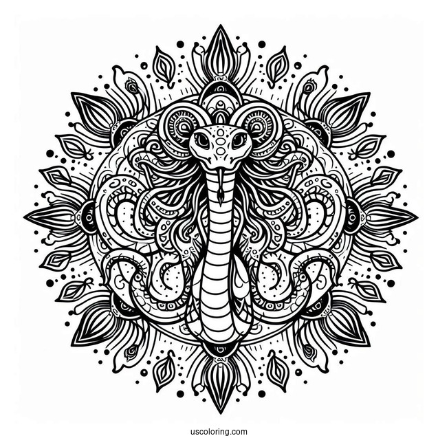 Medusa Coloring Page Snake Mandala