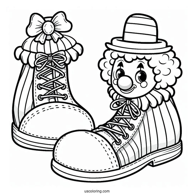 Clown Shoes for Preschoolers to Color