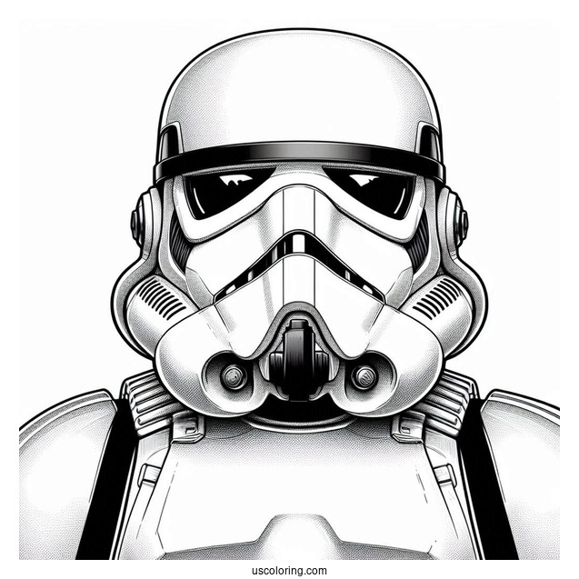 Realistic Stormtrooper Coloring Page Front View