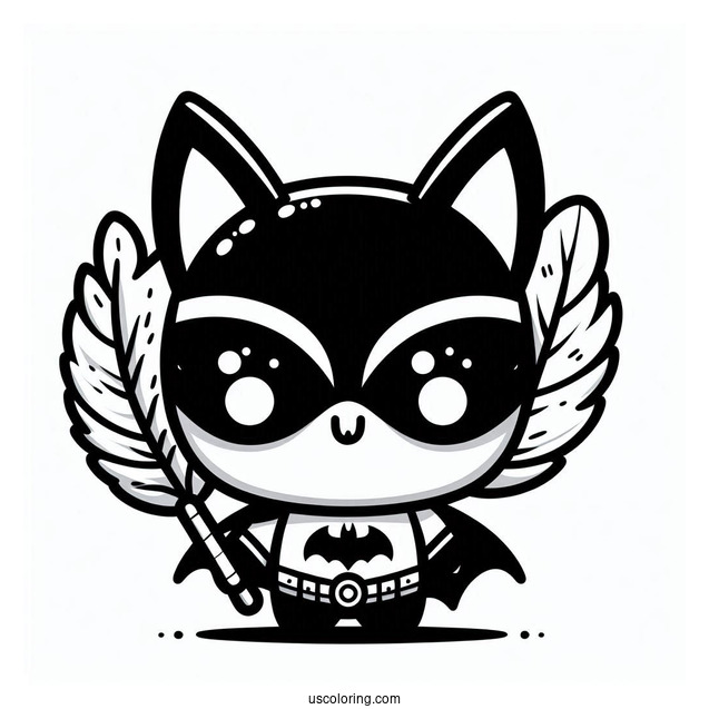 Cute Kawaii Batman Coloring For Kids